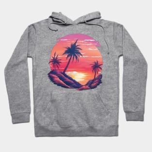 pastel mountain range with palm trees Hoodie